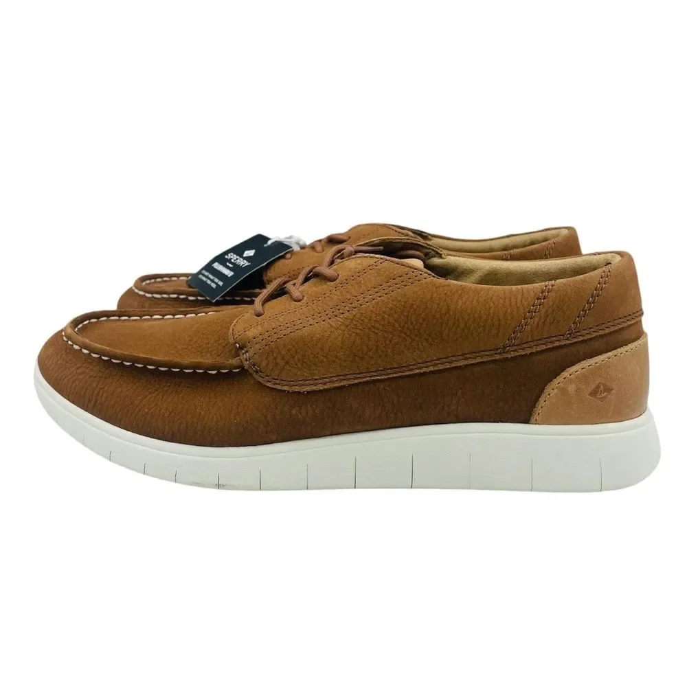 NWT Sperry Plushwave 3 Eye Nubuck Boat Shoe Tan Sz 10